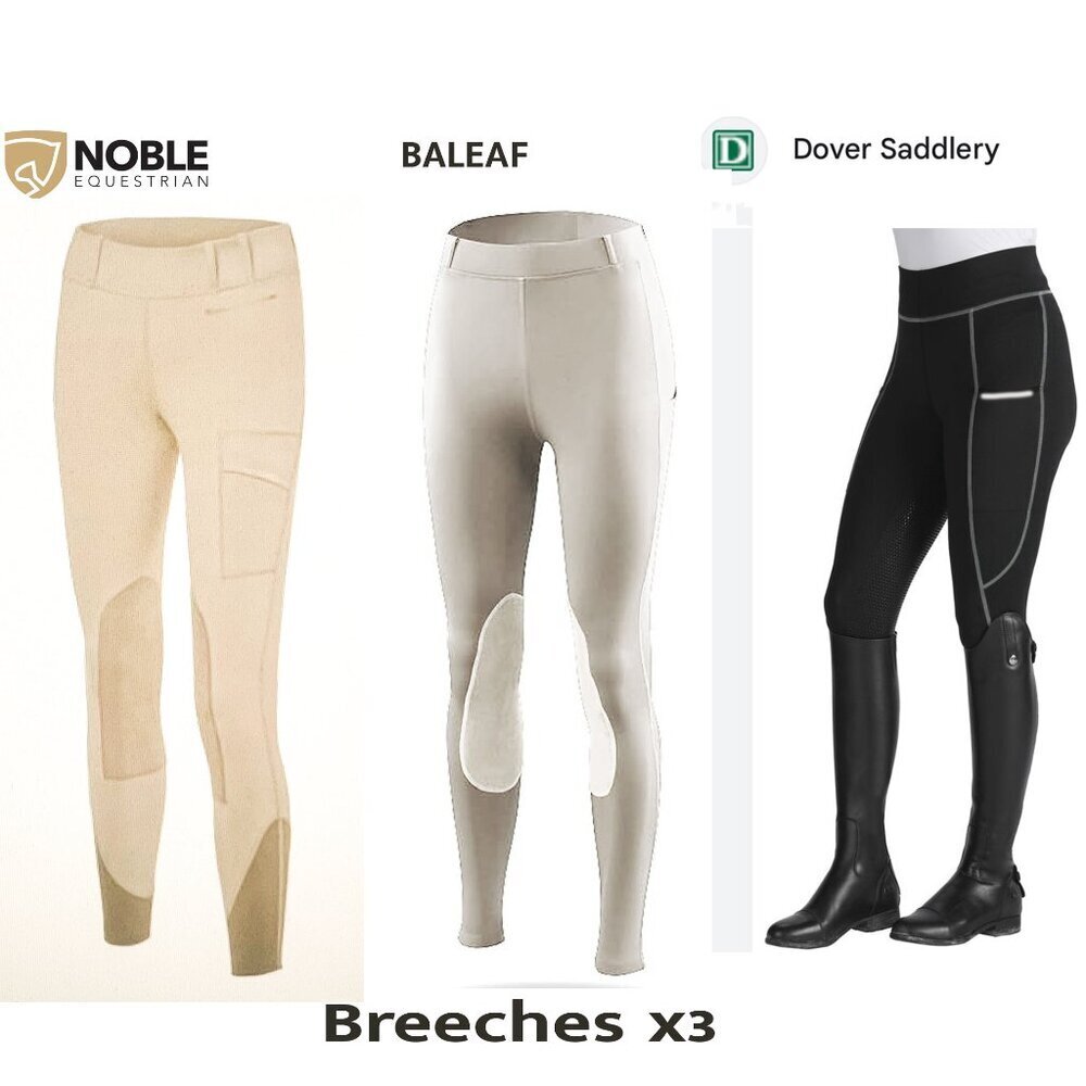 (Lot of 3 Breeches)Noble Equestrian Balance Riding Tight/Baleaf/ Dover Saddlery